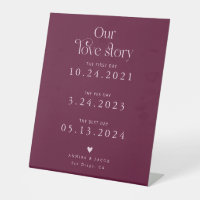 Retro Our Love Story Cranberry Wedding Timeline