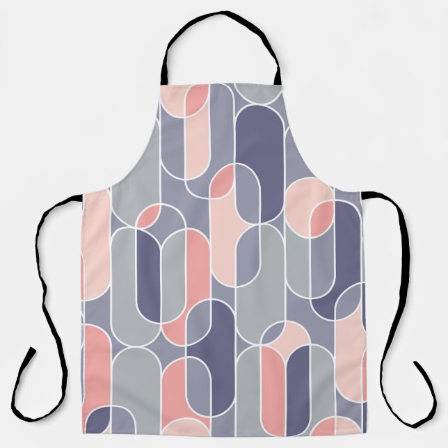 Retro Oval Geometric 70s Pattern Apron (Front)