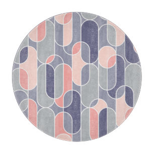 Retro Oval Geometric 70s Pattern Cutting Board