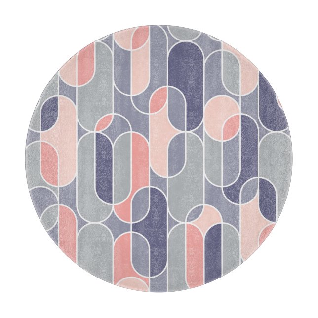 Retro Oval Geometric 70s Pattern Cutting Board (Front)