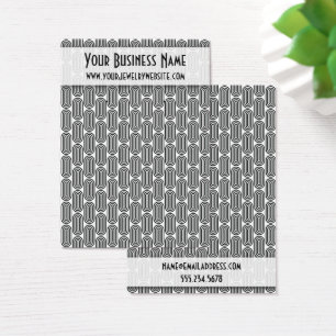 Retro Oval Patterns BW Earring Holder Display Card