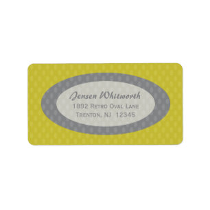 Retro Ovals Address Labels - Olive