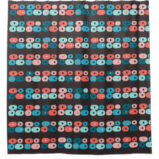 Retro Ovals Peach Teal Brown  Bath Towel Set Incip