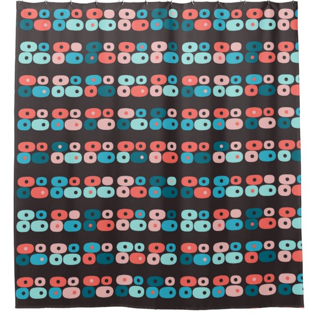 Retro Ovals Peach Teal Brown  Bath Towel Set Incip (Front)