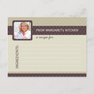 Retro Ovals Photo Recipe Cards - Ash