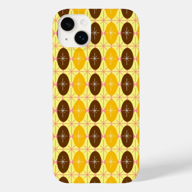Retro Ovals & Starburst Pattern Case-Mate iPhone Case (Back)
