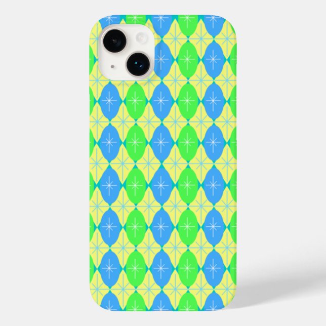Retro Ovals & Starburst Pattern Case-Mate iPhone Case (Back)