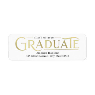 Retro Overlay Graduation Return Address Label