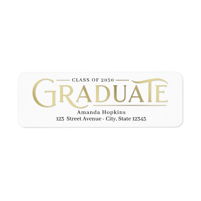 Retro Overlay Graduation Return Address Label (Front)