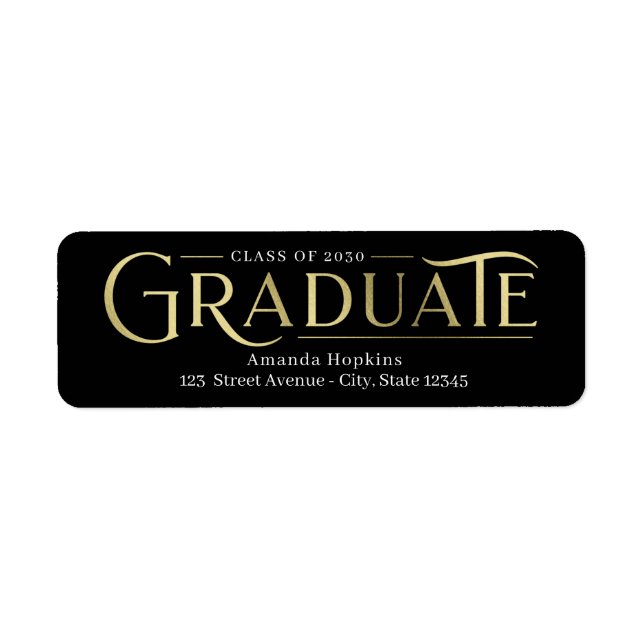 Retro Overlay Graduation Return Address Label (Front)