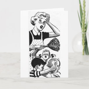 Retro Overwhelmed Mom Card
