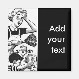 Retro Overwhelmed Mom Magnet