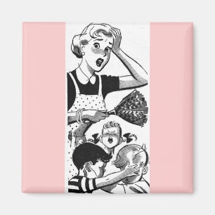 Retro Overwhelmed Mom Magnet