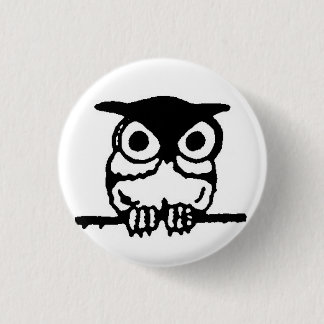 retro owl 1 inch round button