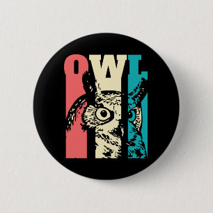 Retro Owl 2 Inch Round Button
