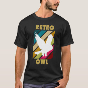 Retro Owl Fying Bird Vintage Cute Owls Animal Bir T-Shirt
