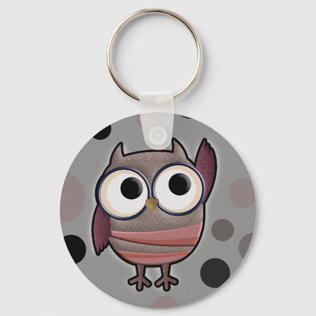 Retro Owl Keychain (Front)