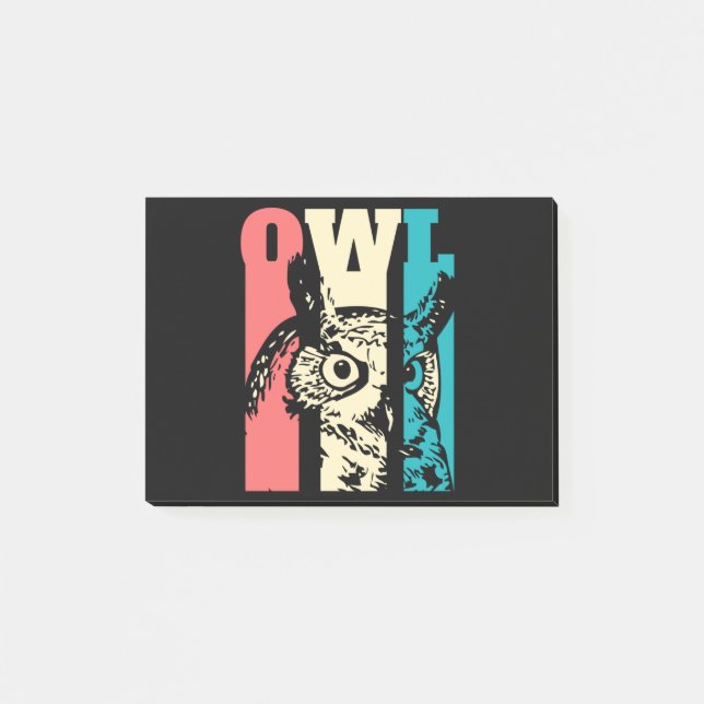 Retro Owl Post-it Notes (Front)