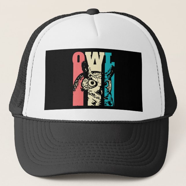 Retro Owl Trucker Hat (Front)