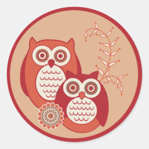 Retro Owls Stickers