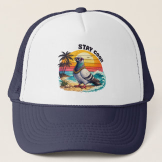 Retro Owner Lover Gift Pigeon City Doves Stay Coo  Trucker Hat