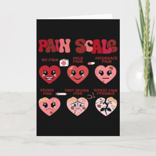 Retro Pain Scale Heart Trauma Nurse Valentine's Da Card