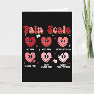 Retro Pain Scale Heart Trauma Nurse Valentine's Da Card