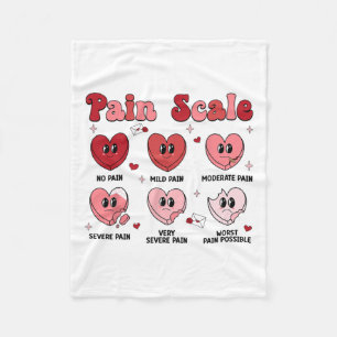 Retro Pain Scale Heart Trauma Nurse Valentine's Da Fleece Blanket