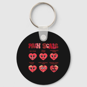 Retro Pain Scale Heart Trauma Nurse Valentine's Da Keychain