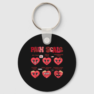 Retro Pain Scale Heart Trauma Nurse Valentine's Da Keychain