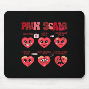 Retro Pain Scale Heart Trauma Nurse Valentine's Da Mouse Pad