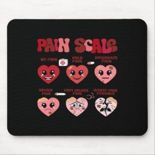 Retro Pain Scale Heart Trauma Nurse Valentine's Da Mouse Pad