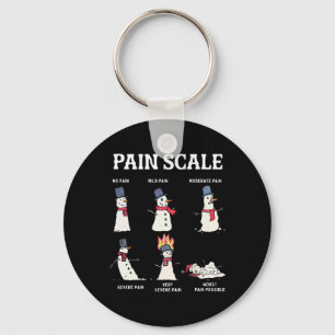 Retro Pain Scale Snowman Trauma Nurse Christmas Nu Keychain