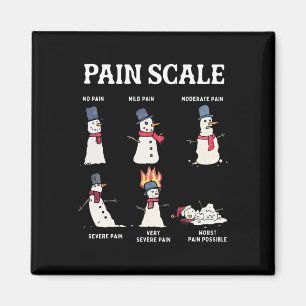 Retro Pain Scale Snowman Trauma Nurse Christmas Nu Magnet