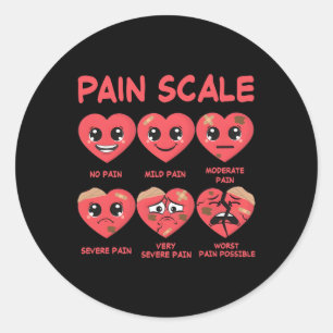Retro Pain Scale Valentine Nurse Triage And Pain E Classic Round Sticker