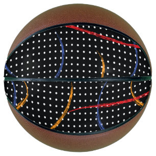 Retro Paint Splatter and Dots Basketball