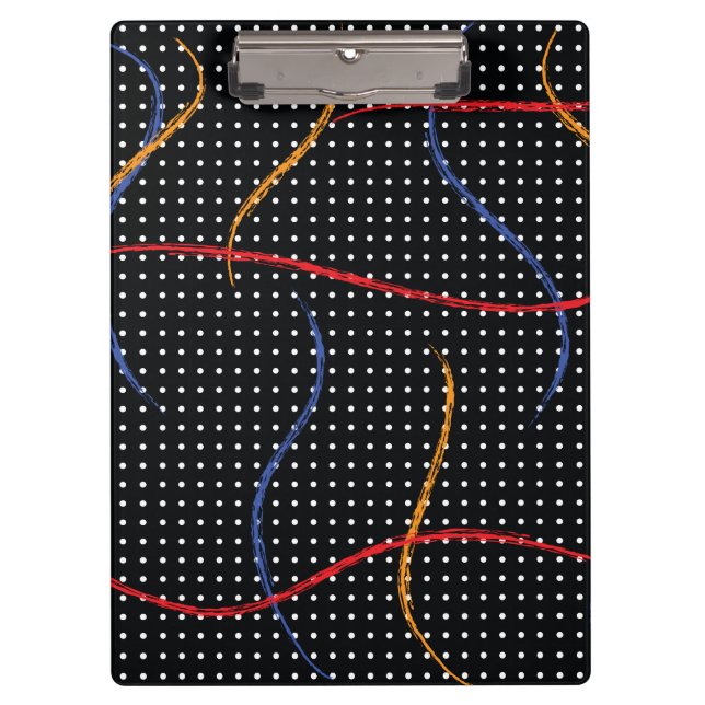 Retro Paint Splatter and Dots Clipboard (Front)