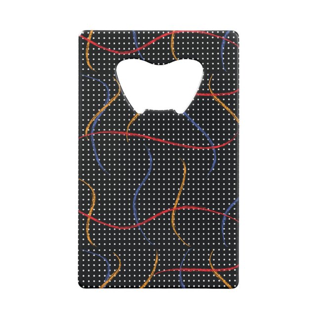 Retro Paint Splatter and Dots Credit Card Bottle Opener (Back)