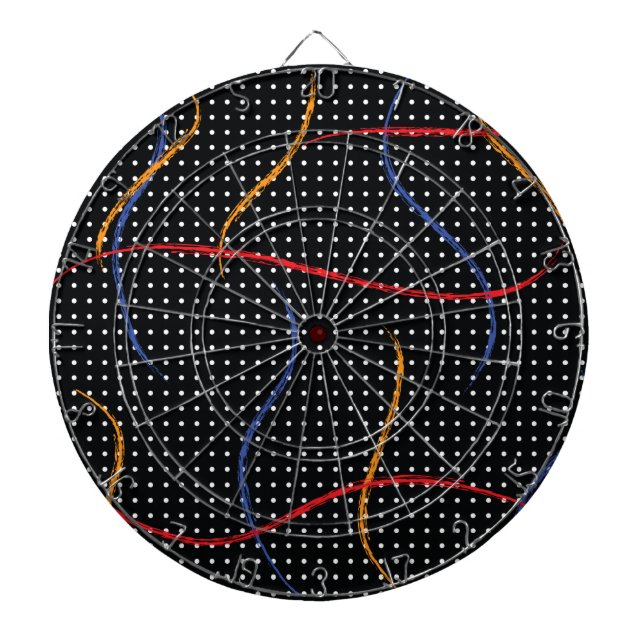 Retro Paint Splatter and Dots Dartboard (Front)