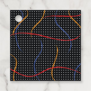 Retro Paint Splatter and Dots Favour Tags