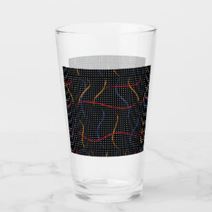 Retro Paint Splatter and Dots Glass