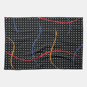 Retro Paint Splatter and Dots Kitchen Towel