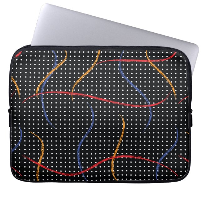 Retro Paint Splatter and Dots Laptop Sleeve (Front)