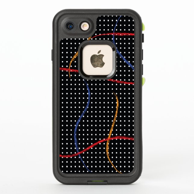 Retro Paint Splatter and Dots LifeProof iPhone Case (Back)