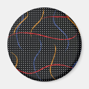 Retro Paint Splatter and Dots Magnet