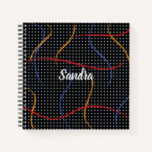 Retro Paint Splatter and Dots Personalized Notebook