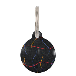 Retro Paint Splatter and Dots Pet Tag