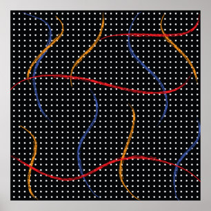 Retro Paint Splatter and Dots Poster