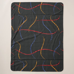Retro Paint Splatter and Dots Sherpa Blanket