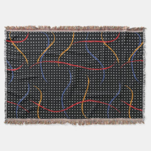 Retro Paint Splatter and Dots Throw Blanket